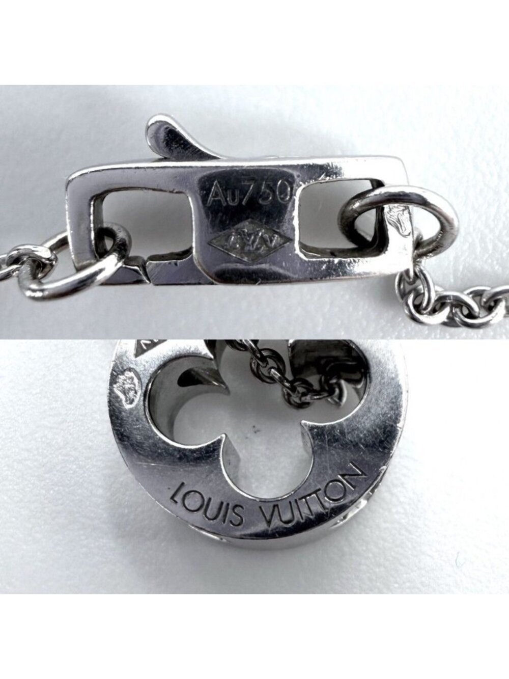 Louis Vuitton Necklace Pendentif Empreinte 18k WG 750 White Gold - Picture 7 of 9